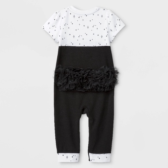 Infant Kitten Romper -black/white - Picture 2 of 7